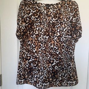 Talbots Leopard Print Blouse Size M